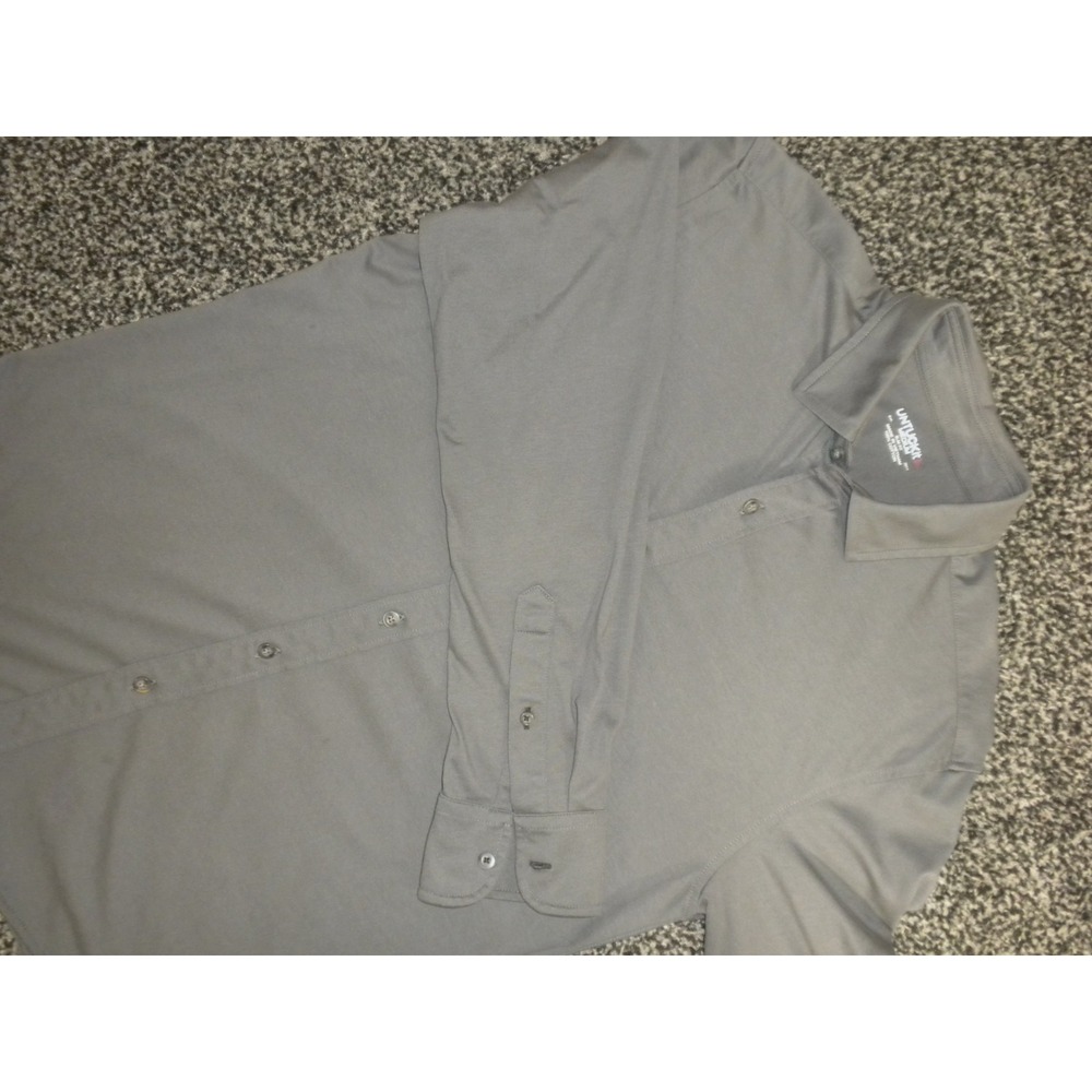 Untuckit Shirt Mens M Gray‎ Huber Slim Fit Long Sleeve Button Up Contoured Sharp